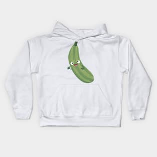 Cute zucchini happy cartoon illustration Kids Hoodie